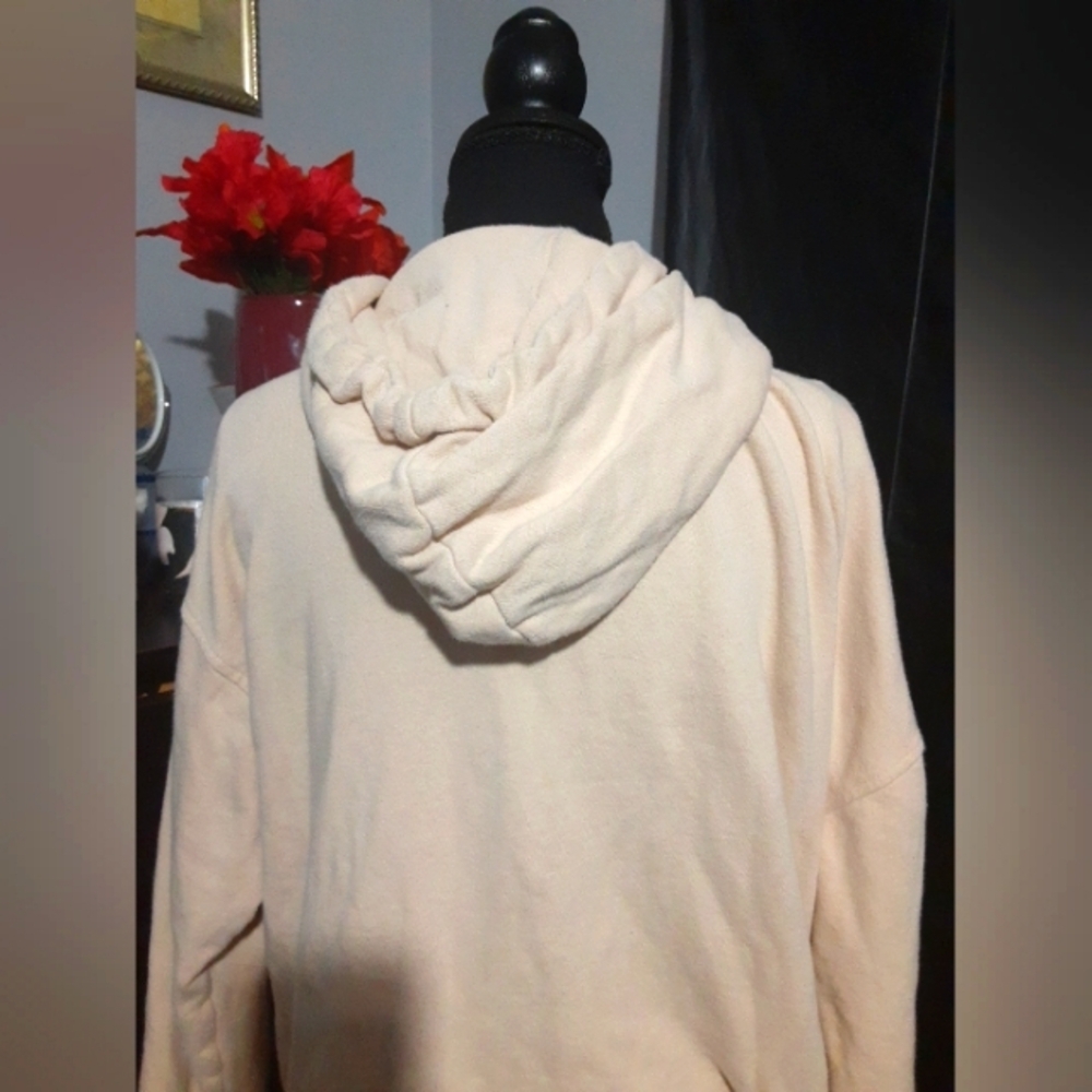 Aerie Women's Hoodie PullOver Mid Button Long Sleeve Coral Peach  Size XS/TP - Picture 6 of 7